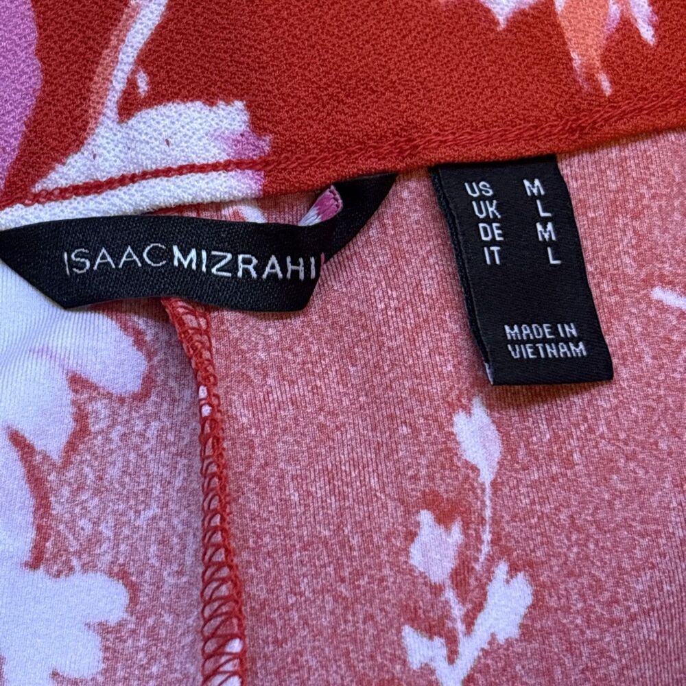 Isaac Mizrahi Live! Women’s red floral pebble knit wide-leg pant Size Medium NEW - Picture 5 of 8